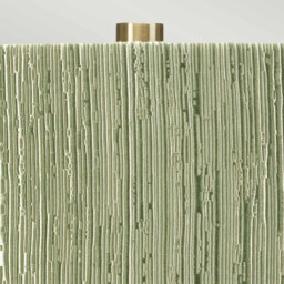 Milo Table Lamp with Round Shade, Aged Brass, White, Green - thumbnail 2