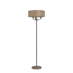 Banyan 3 Light Switched Floor Lamp With 45cm x 15cm Soft Bronze Organza Shade Satin Nickel/Soft Bronze - thumbnail 5