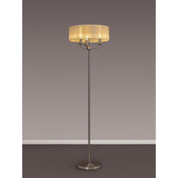 Banyan 3 Light Switched Floor Lamp With 45cm x 15cm Soft Bronze Organza Shade Satin Nickel/Soft Bronze - thumbnail 2