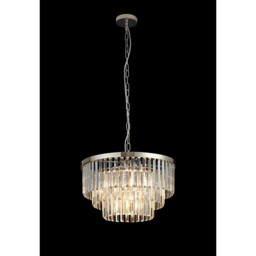 Cosette 50cm Pendant/Semi Flush, 5 Light E14, Polished Nickel/Clear Crystal - thumbnail 2