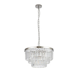 Cosette 50cm Pendant/Semi Flush, 5 Light E14, Polished Nickel/Clear Crystal - thumbnail 5