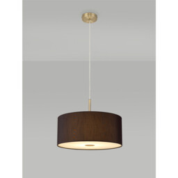 Baymont Antique Brass E27 Single Pendant With 40cm x 18cm Faux Silk Shade, Black/White Laminate - thumbnail 2