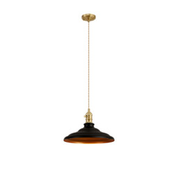Moravia 35cm 1 Light Braided Pendant, Round Tiered Metal Shade, Brass/Pale Gold/Matt Black/Gold - thumbnail 5