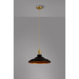 Moravia 35cm 1 Light Braided Pendant, Round Tiered Metal Shade, Brass/Pale Gold/Matt Black/Gold - thumbnail 3