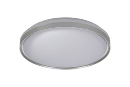 Veteran Flush Ceiling 48cm, 1 x 36W LED 3 Step-Dimmable, 3000K, 1575lm, IP44, Silver, White Acrylic - thumbnail 3