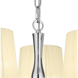 Loewe Pendant 3 Light E14, Polished Chrome With Cream Shades - thumbnail 5