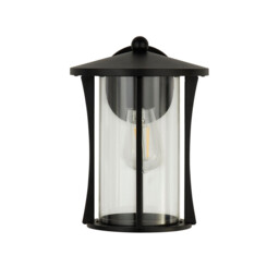 1 Light Outdoor Wall Porch Light - Black With Clear Glass - thumbnail 3