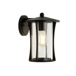1 Light Outdoor Wall Porch Light - Black With Clear Glass - thumbnail 1