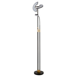 Led Mother & Child Floor Lamp Matt Black & Satin Brass - thumbnail 1