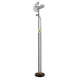 Led Mother & Child Floor Lamp Matt Black & Satin Brass - thumbnail 3