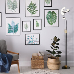 Led Mother & Child Floor Lamp Matt Black & Satin Brass - thumbnail 2
