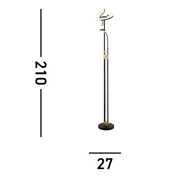 Led Mother & Child Floor Lamp Matt Black & Satin Brass - thumbnail 5