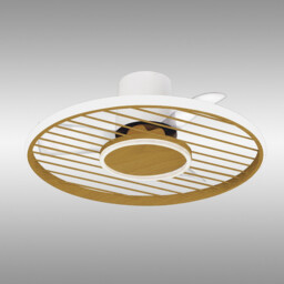 Soho 45W LED Dimmable Ceiling Light With Built-In 30W DC Fan, 2700-5000K Remote & APP Control, 3150lm, White/Wood, 5yrs Warranty - thumbnail 2