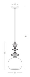 Theros 21cm Slim Pendant Ceiling Light Antique Brass 1xE27 MAX 40W - thumbnail 5