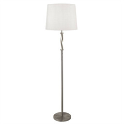 Vegas LED 1 Light Floor Lamp Satin Silver, White, Grey - thumbnail 1