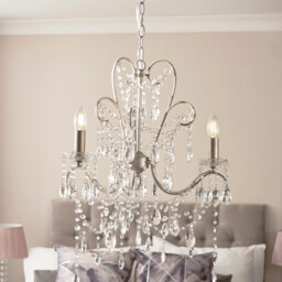 Berkley Chandeliers Aged Silver Paint, Clear Cut Glass, 3x E14 - thumbnail 5