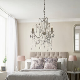 Berkley Chandeliers Aged Silver Paint, Clear Cut Glass, 3x E14 - thumbnail 3
