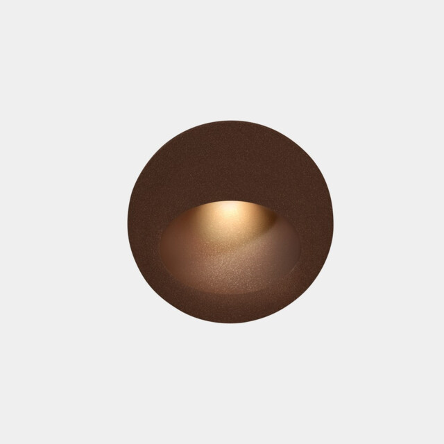 Bat Outdoor LED Recessed Wall Light Round Brown IP65 2.2W 3000K - image 1