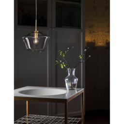 Prisma Dome Pendant Ceiling Light Clear Glass Gold Metal LED E27 - thumbnail 2