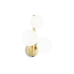 Perlage 3 Globe Light Wall Lamp Brass