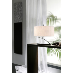 Eve Wall Lamp 2 Light E27, Polished Chrome With Black Oval Shades - thumbnail 5