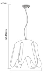 Phantom Dome Ceiling Pendant E27, Gloss White, Frosted White Glass, Polished Chrome - thumbnail 2