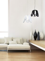 Phantom Dome Ceiling Pendant E27, Gloss White, Frosted White Glass, Polished Chrome - thumbnail 3