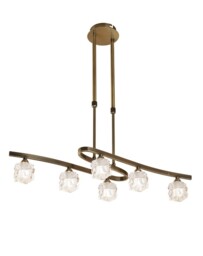 Ice Telescopic Semi Flush Convertible 6 Light G9 ECO, Antique Brass - thumbnail 3