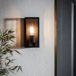 Oxford Outdoor Wall Matt Black Paint & Clear Glass 1 Light Dimmable IP44 - E27 - thumbnail 5