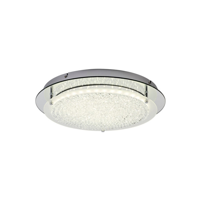 Gino Flush Ceiling, 450mm Round, 24W 2200lm LED 4000K Polished Silver - image 1