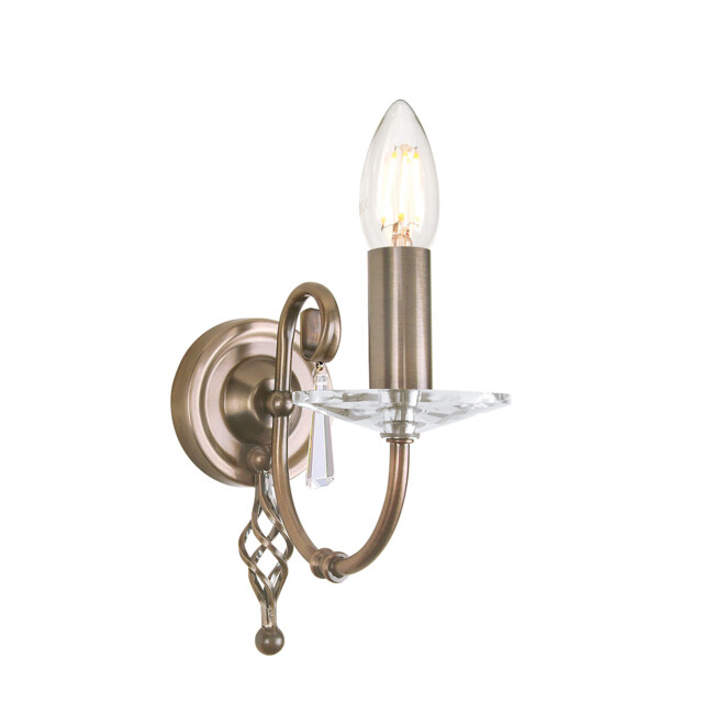 Aegean 1 Light Indoor Candle Wall Light Aged Brass, E14 - image 1