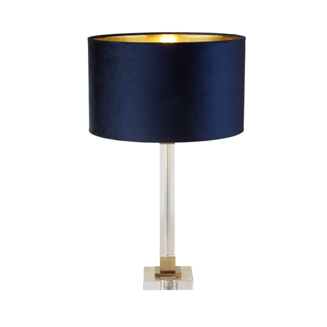 Scarborough Table Lamp Crystal, Brass, Navy Velvet - image 1