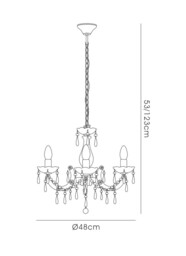 Floria Chandelier with Acrylic Sconce & Acrylic Crystal Droplets 3 Light E14 Polished Chrome - thumbnail 3