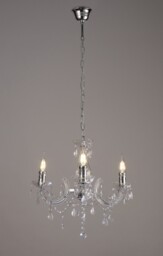 Floria Chandelier with Acrylic Sconce & Acrylic Crystal Droplets 3 Light E14 Polished Chrome - thumbnail 2