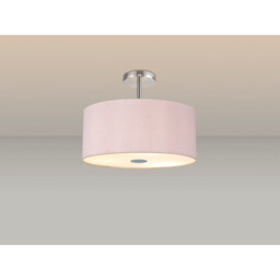 Baymont Polished Chrome 5 Light E27 Drop Flush With 40cm x 18cm Dual Faux Silk Shade, Taupe/Halo Gold - thumbnail 2