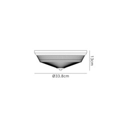 DeRuyter 2 Light E27 Flush Ceiling Lamp, Polished Nickel, Prismatic Glass - thumbnail 2