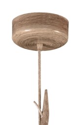 Sabina Ceiling Pendant 35cm Round, 1 x E27 (Max 40W), Imitation Wood, Linen Shade - thumbnail 3