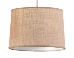 Sabina Ceiling Pendant 35cm Round, 1 x E27 (Max 40W), Imitation Wood, Linen Shade - thumbnail 5