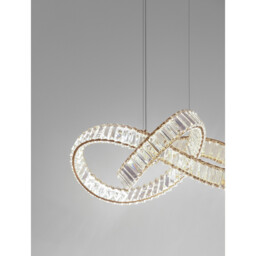 Conceto Integrated LED Pendant Ceiling Light Gold Metal, Crystal LED 50W 4075.27Lm 3500K - thumbnail 3