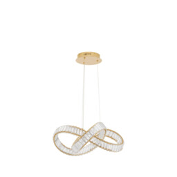 Conceto Integrated LED Pendant Ceiling Light Gold Metal, Crystal LED 50W 4075.27Lm 3500K