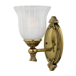 Francoise 1 Light Bathroom Wall Light Burnished Brass IP44, G9 - thumbnail 1