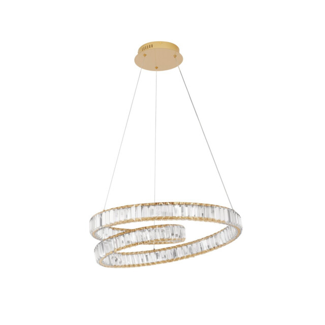Conceto Integrated LED Pendant Ceiling Light Gold Metal, Crystal LED 50W 4070Lm 3500K - image 1
