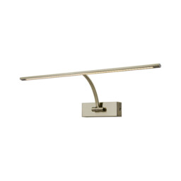 Walton Large 1 Arm Wall Lamp, Picturex, 10W LED, 3000K, 850lm, Antique Brass