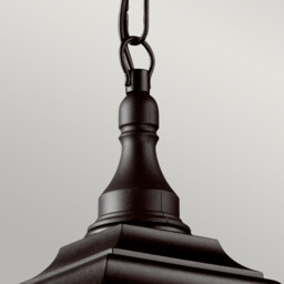 Kerry 1 Light Outdoor Coastal Ceiling Chain Lantern Black IP44, E27 - thumbnail 2