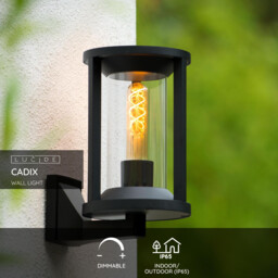 Cadix Modern Wall Light Outdoor - 1xE27 - IP65 - Black - thumbnail 2