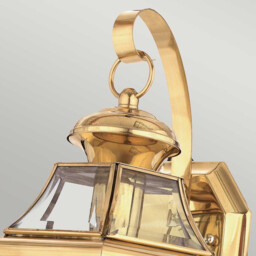 Newbury 1 Light Outdoor Medium Wall Lantern Light Polished Brass IP44, E27 - thumbnail 2
