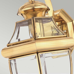 Newbury 1 Light Outdoor Medium Wall Lantern Light Polished Brass IP44, E27 - thumbnail 3