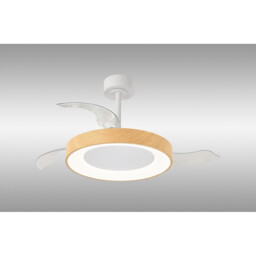 Niseko Fan M 49cm 50W LED Dimmable Ceiling Light With 30W DC Fan, 2700-5000K Remote Control, 5500lm, Wood - thumbnail 2
