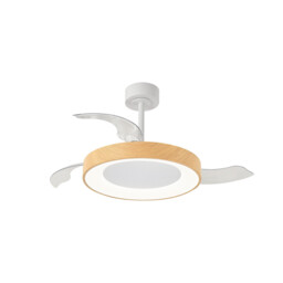 Niseko Fan M 49cm 50W LED Dimmable Ceiling Light With 30W DC Fan, 2700-5000K Remote Control, 5500lm, Wood