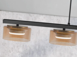 Olaia Bar Pendant Ceiling Light Black, Amber 4xGX53 3000K 660lm - thumbnail 3